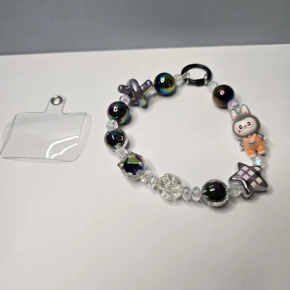 Multi-Colored Beaded Phone Charm - Picture 1 of 2